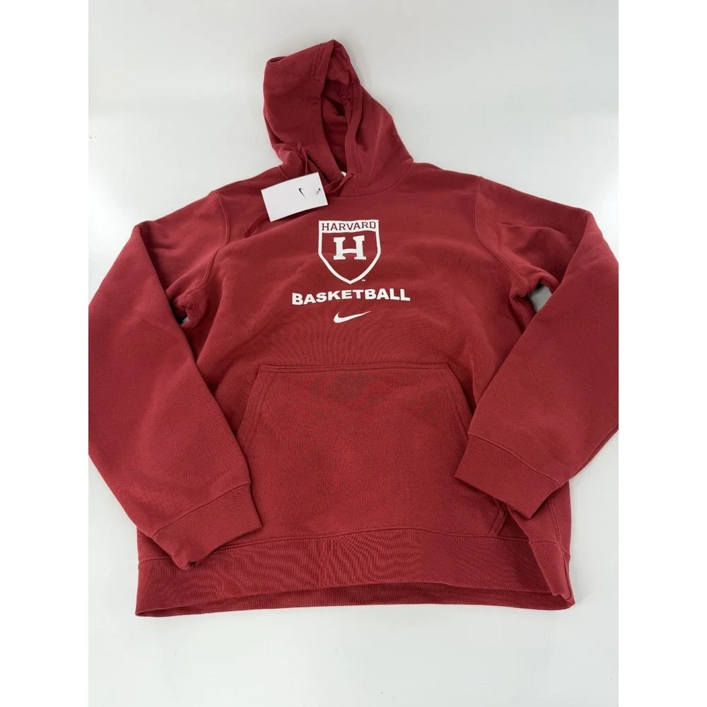 Nike Harvard Basketball‎ Mens Club Fleece Pullover Hoodie Crimson Size M New